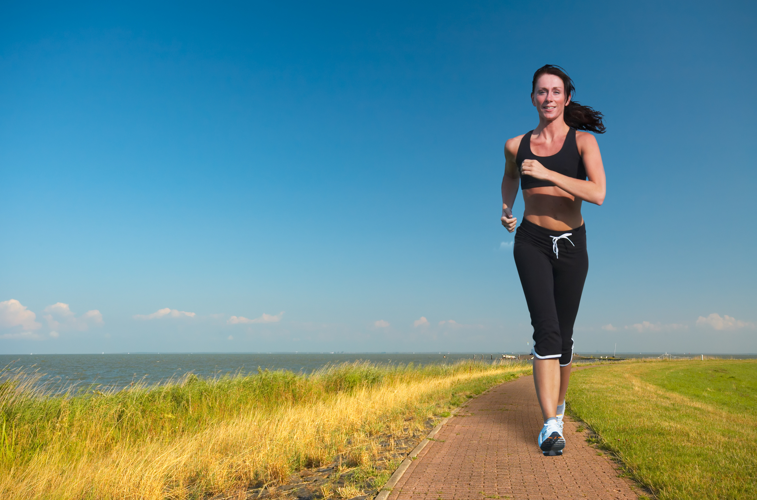 woman running  on a summer day